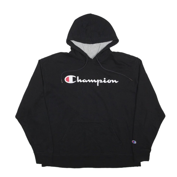 Champion Tops - 🔴NWOT Champion Powerblend Script Logo black hoodie size medium
